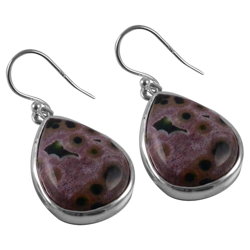 Bloddstone Gemstone Earrings Solid 925 Sterling Silver Handmade Earrings Jewelry Gift For Women And Girls E-2020