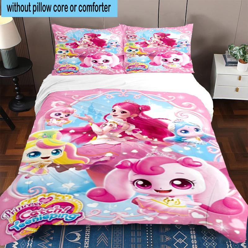 Heartsping Doll And Friends Fantasy 3pcs Bedding,Including 1pc Duvet Cover And 2pcs Pillowcases Perfect for Christmas,Ideal for Bedroom, Dormitory
