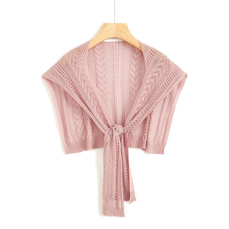 Summer Ice Silk Sun Protection Shawl: Lightweight Knitted Shoulder Protector & Scarf