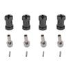 4PCS 12mm Hex Hub Adapters with Nuts Aluminum Alloy Wheel Hub Extension Adapter for 1 10 RC Car 20mm Length Black
