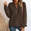 Women's Fashionable Long-sleeved Pullover Solid-color Top