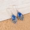 Natural Lapis Lazuli Gemstone 925 Sterling Silver Jewelry Handmade Hook Earrings EE-85-31