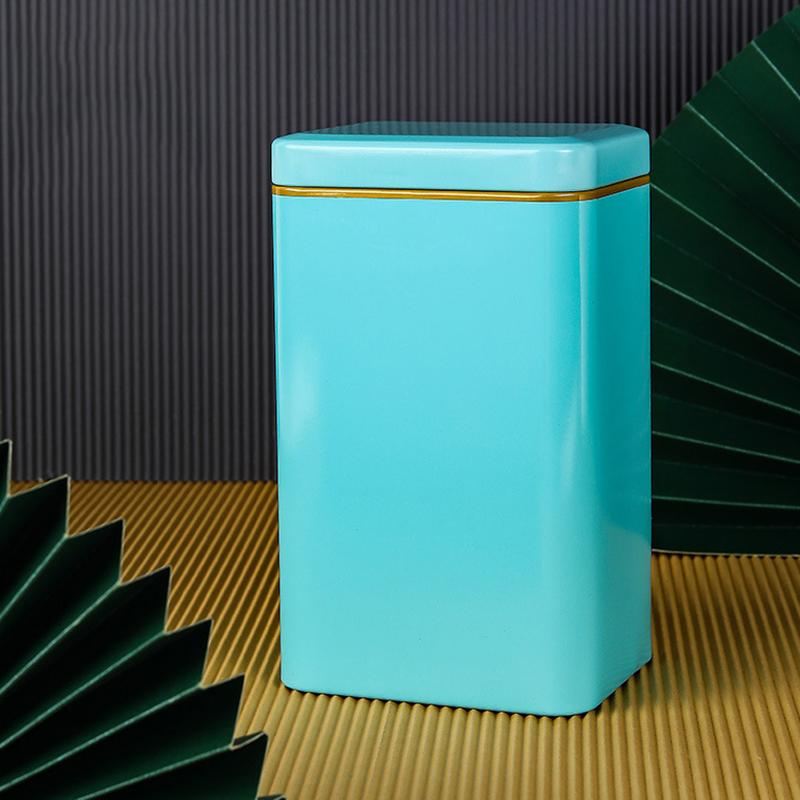 Metal Retro Square Tea Can Candy Food Storage Case With Lid Packaging Box Containers