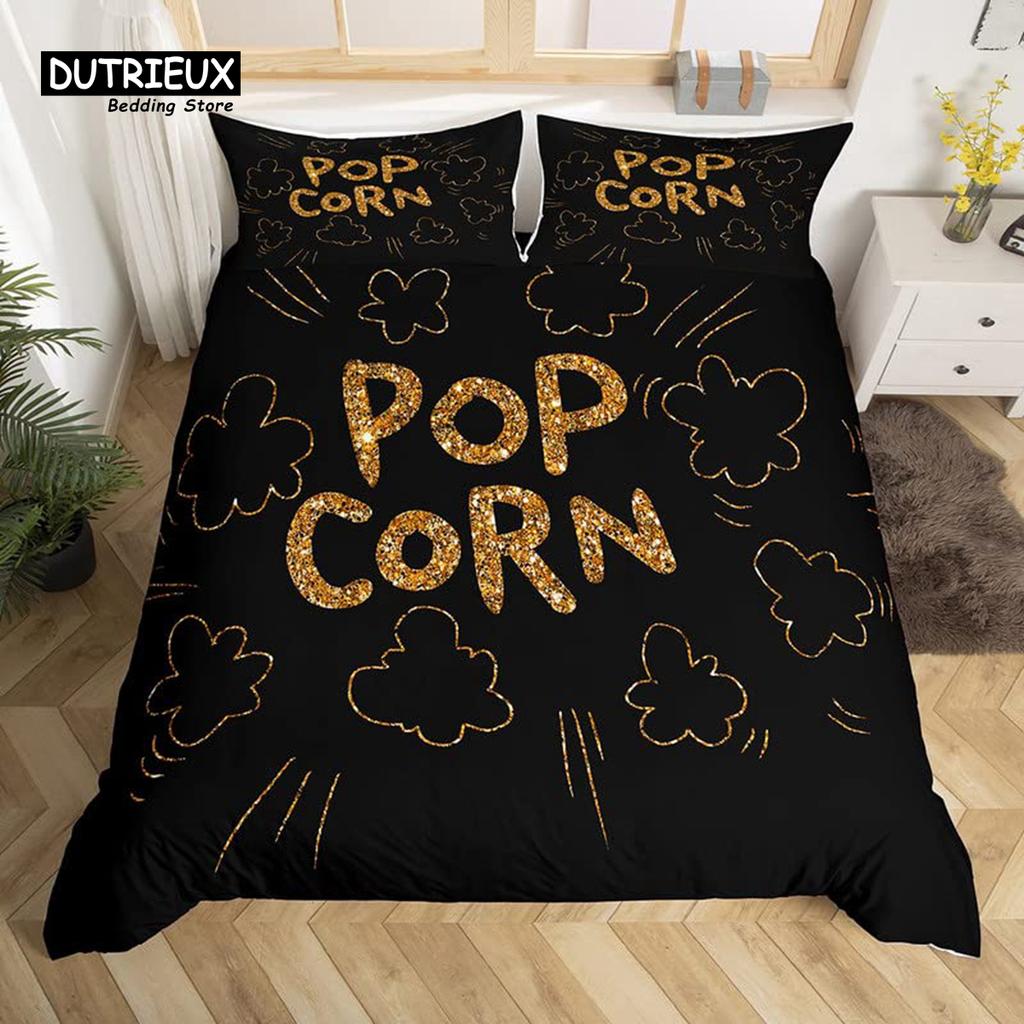 Покрывало Movie Time Комплект постельного белья Кинотеатр Пододеяльник Микрофибра Попкорн Кинозакуски Покрывало
