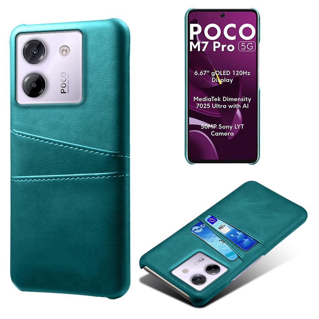 For Xiaomi Poco M7 Pro 5G Case Dual Card Slots PU Leather + Hard PC Phone Cover