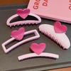 Новые розовые заколки-крабы для волос в форме сердца большого размера для женщин и девочек, милые аксессуары для волос, заколка-краб в форме прямоугольника