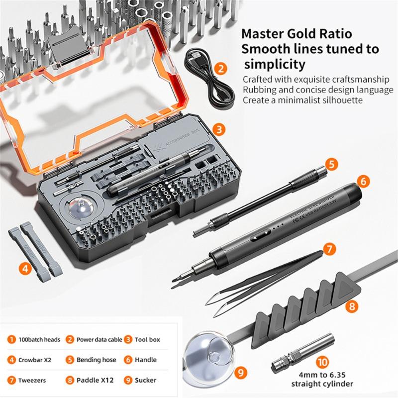 USB 120-in-1 Mini Electric Precision Screwdriver Computer Phone Tablet Host Repair Silent DIY Screwdriver Set