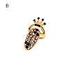Nail Ring Adjustable Rhinestone Embedded Fashion Jewelry Nail Protection Crown Bowknot Flower Opening Ring for Party
