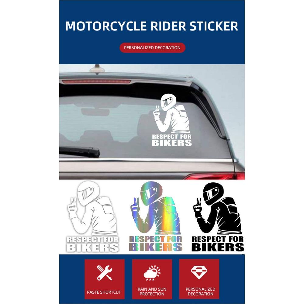 Наклейка Respect for Bikers - Крутая наклейка с изображением мотоциклиста для автомобиля/мотоцикла