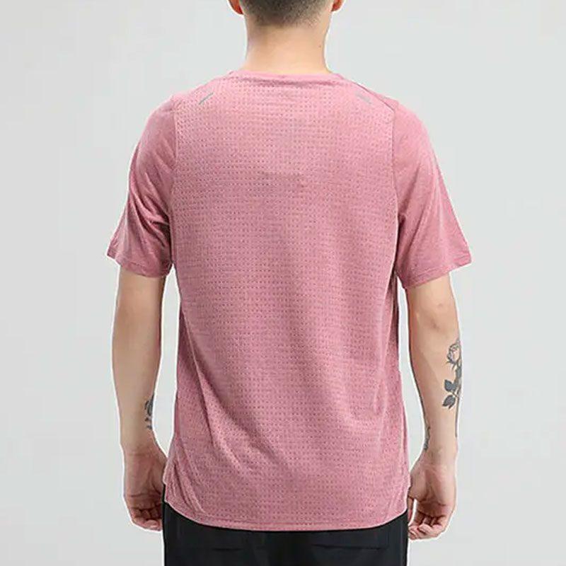 Nike T Shirts Men's Pink Crew Neck Moderate Straight Fit DD1535-614