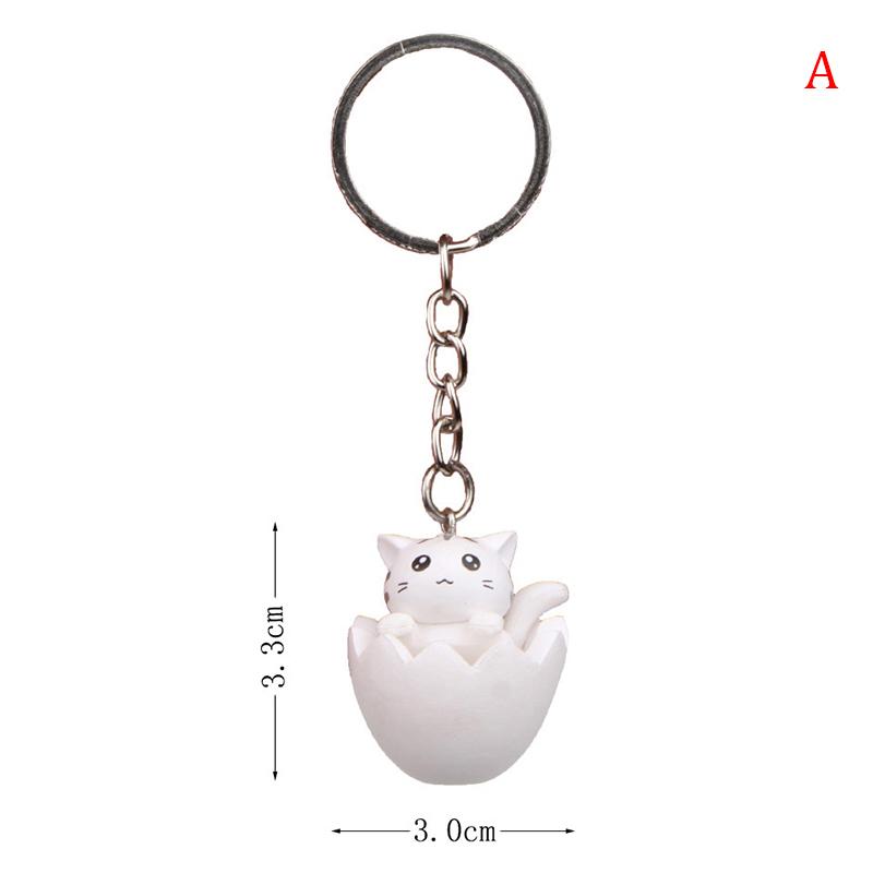 Прекрасный мультфильм яичная скорлупа кошка брелоки цепочки кулон орнамент сумка автомобильный брелок