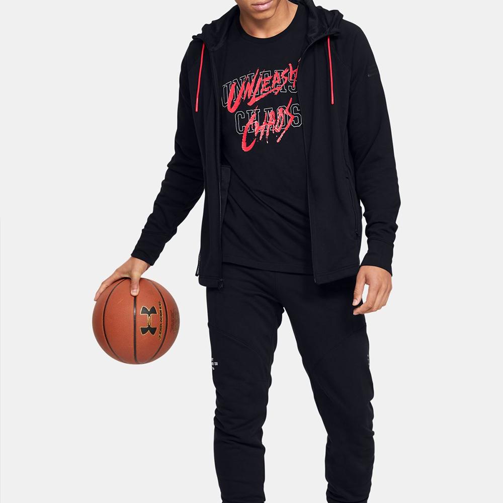 Under Armour SC30 Warm Up толстовка с капюшоном на молнии во всю длину, мужская куртка, черная 1351317-001