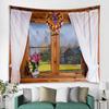 Scenery Outside the Window Wall Hanging Tapestry Art Decoration Blanket Curtain Hanging At Home Bedroom Living Room Decoration
