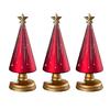 1/3Pcs Christmas Tree Decor with LED Light Built-in Timer Gradient Xmas Tree Sculptures Festive Home Decor