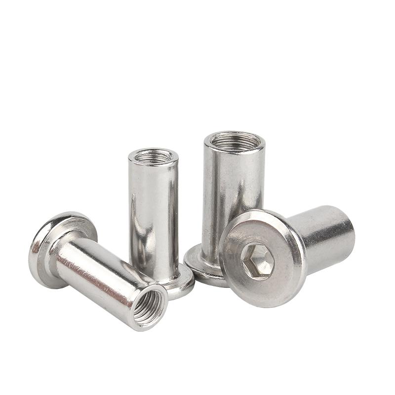 5/ 10/ 20pcs M3 M4 M5 M6 M8 304 Stainless Steel Large Flat Hex Hexagon Socket Head Rivet Connector Insert Joint Sleeve Cap Nut