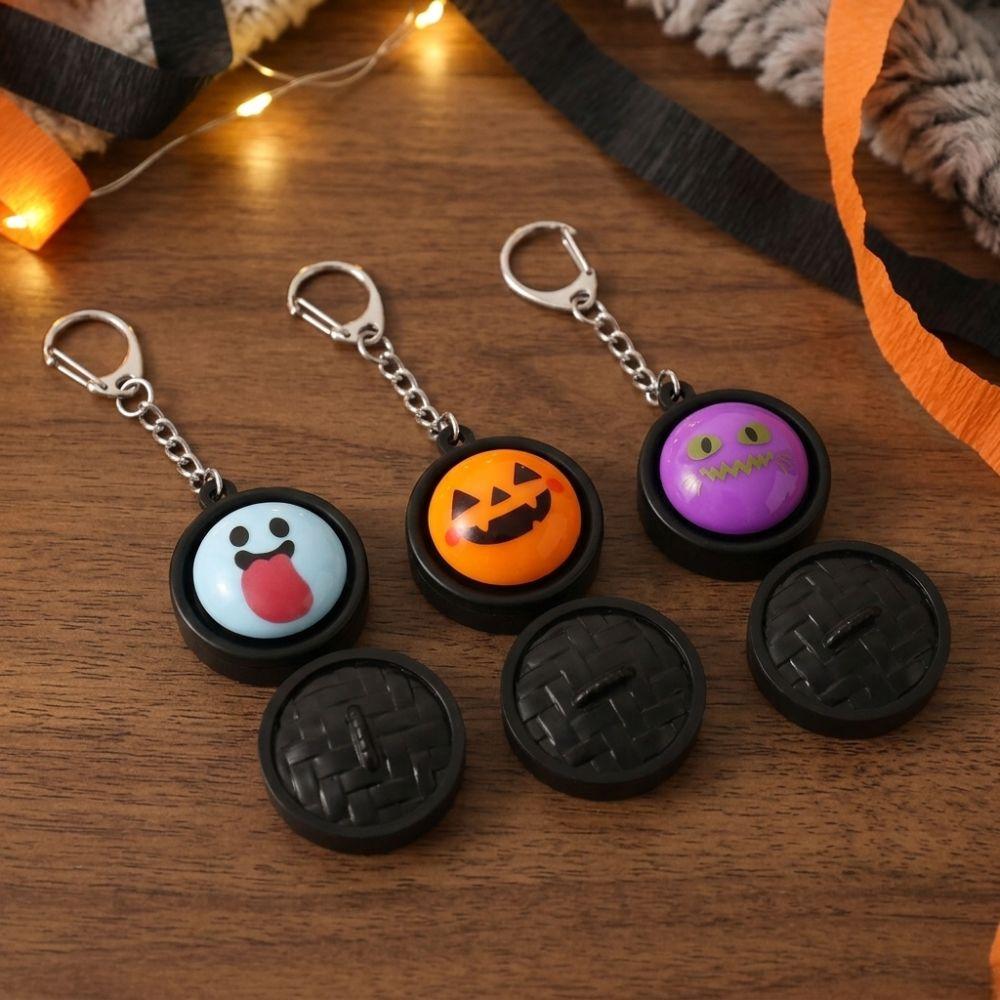 Click Sound Pumpkin Sound Light Click Keychain Halloween Face Stress Charm Party Favors
