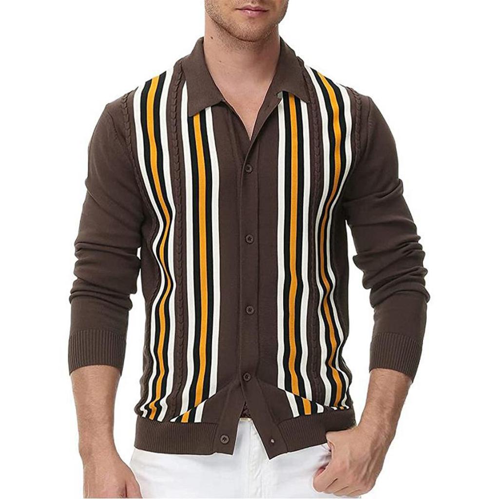 Spring And Men's Long Sleeve Sweater Striped Business Sweater