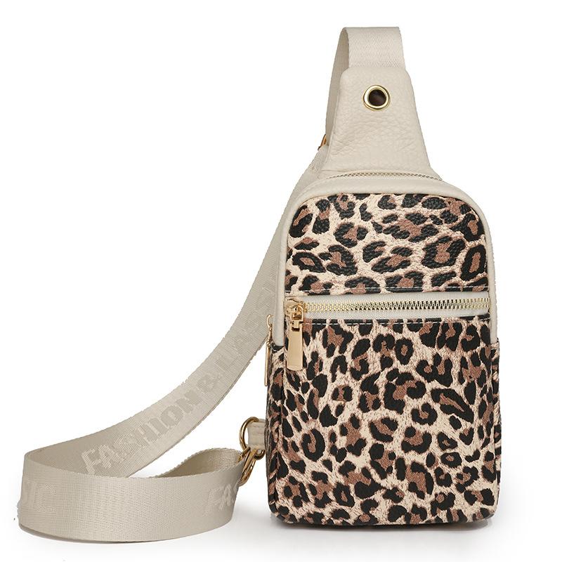 Нагрудная сумка с леопардовым принтом, женская сумка через плечо, контрастная по цвету сумка для мобильного телефона на плечо, маленькая сумка