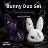 Plush Dark Bunny Plush Doll Embroidered Rabbit Bag Charm Cute Bunny Plush Keychain  Daily Carry
