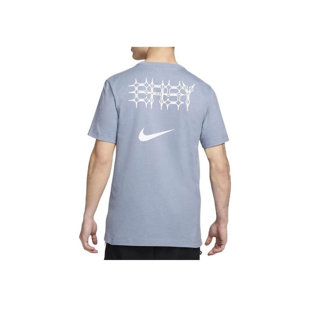 Nike Футболка с коротким рукавом и логотипом, круглым вырезом, с заниженной линией плеч, мужские топы синего цвета FV8405-493