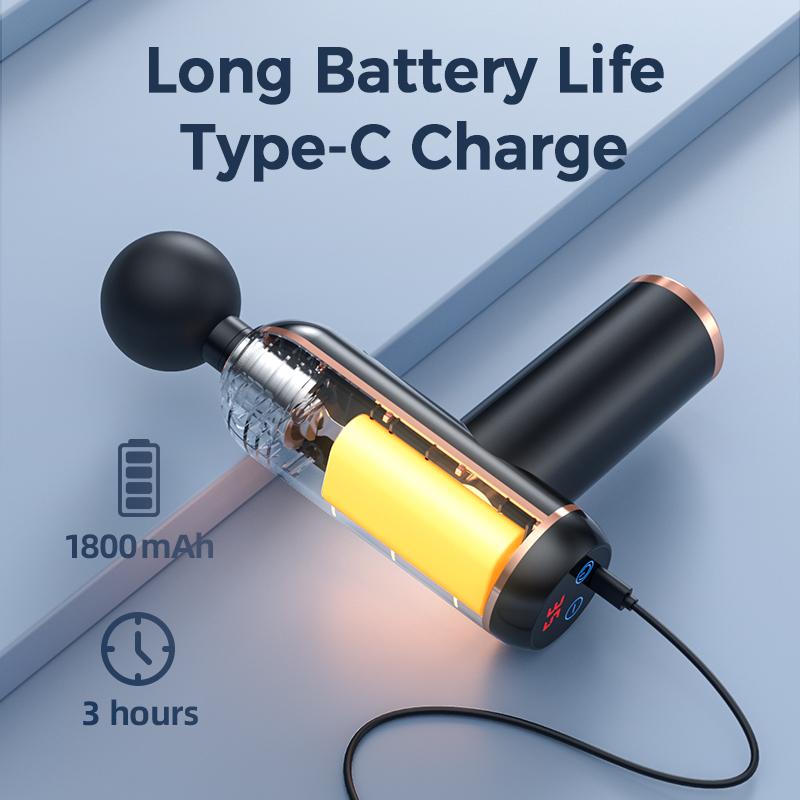 Portable Fascia Gun Vibration Massage Gun Percussion Pistol Massager For Deep Tissue Muscle Body Relaxation Mini Fitness Device