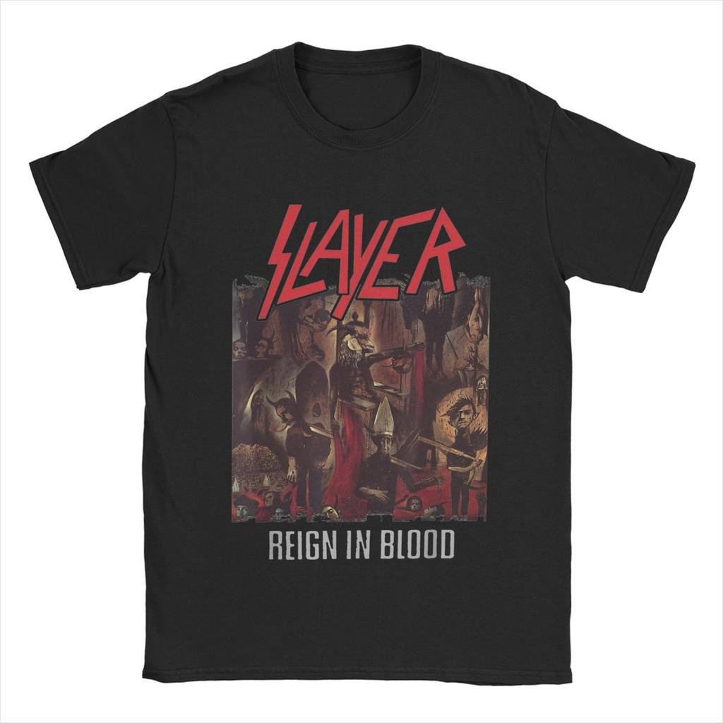 Men's Slayer Band T Shirt Pure Cotton Clothing Novelty Short Sleeve Round Collar Tees Birthday Present T-Shirt