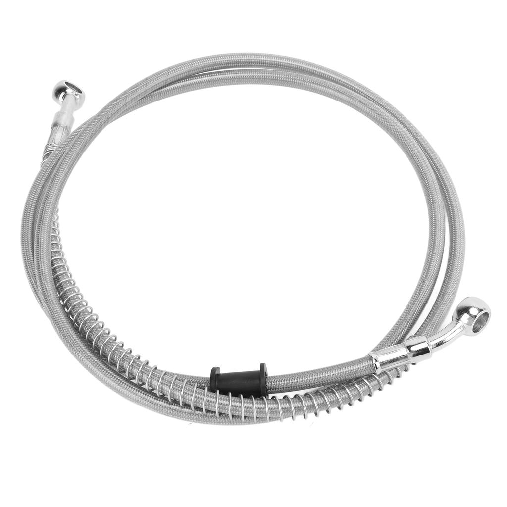 150cm59.1in Motorcycle Brake Line Silver Steel PVC Heat Insulation Universal Motorbike Accessory