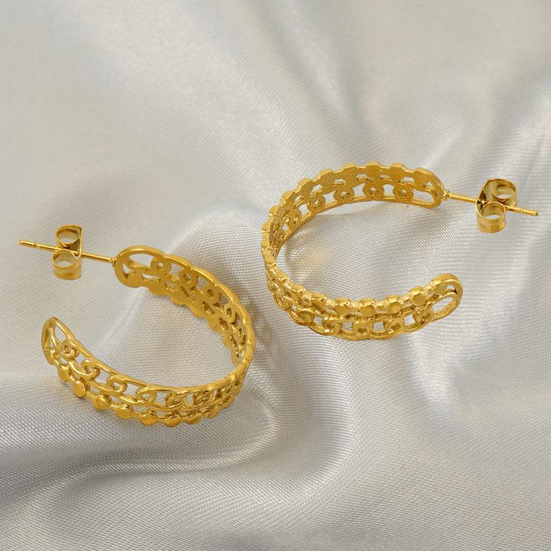 Модные геометрические полые серьги из нержавеющей стали, нишевые универсальные серьги с чувством дизайна для женщин