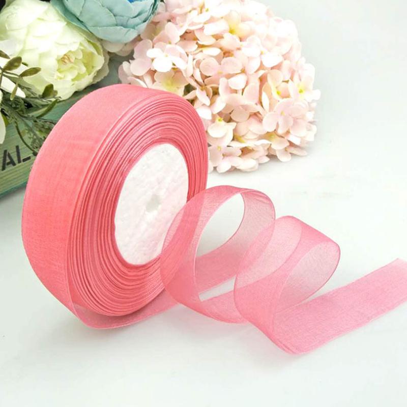 DIY 50 ярдов/рулон горячие новые оптовые партии свадебные рождественские ленты 2,5 см конфетного цвета подарочная упаковка праздничное украшение высококачественные ювелирные изделия аксессуар