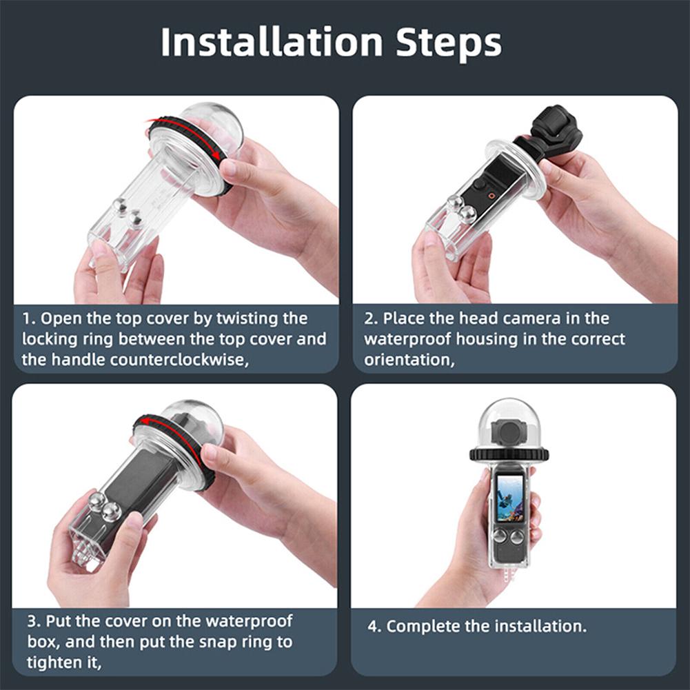 Водонепроницаемый чехол BRDRC для DJI OSMO POCKET 3, водонепроницаемый чехол для дайвинга на 40 м, аксессуары для кейсов для плавания и дайвинга, подводный чехол