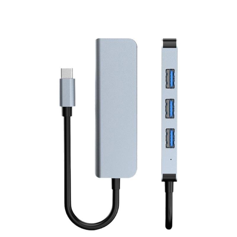 4 Port USB 3.0 Hub, Aluminum Type C Hub with 1xUSB 3.0 + 3xUSB 2.0, Dual Input USB C USB A Option, Bus-Powered USB Expander