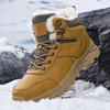 Winter Outdoor Snow Boots for Men Waterproof Warm Fur Lined Comfortable Lace-Up Hiking Boot Non-slip Ankle Booties Men's Trekking Work High-top Shoes