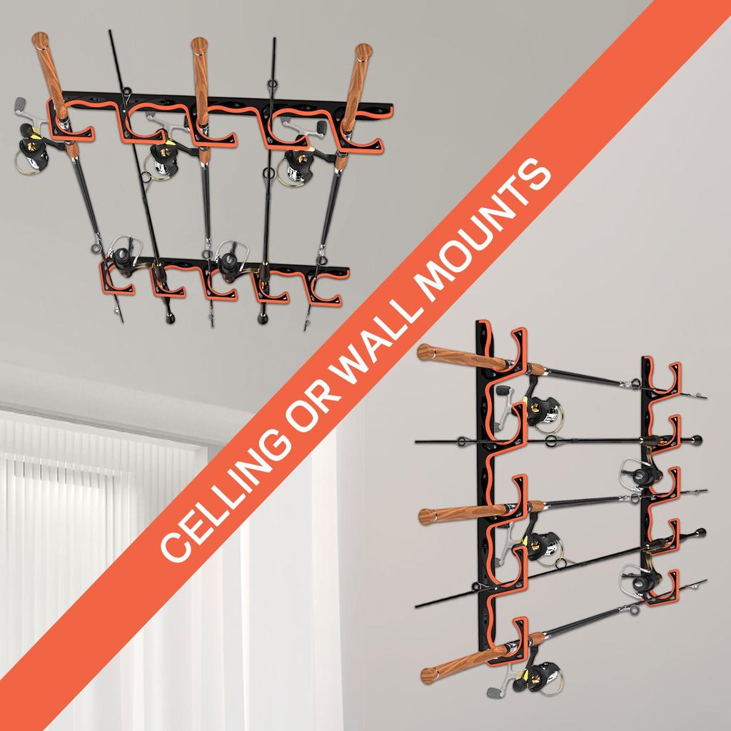 H5 настенная или потолочная стойка для удочек с мягкими защитными накладками, ящик для хранения удочек