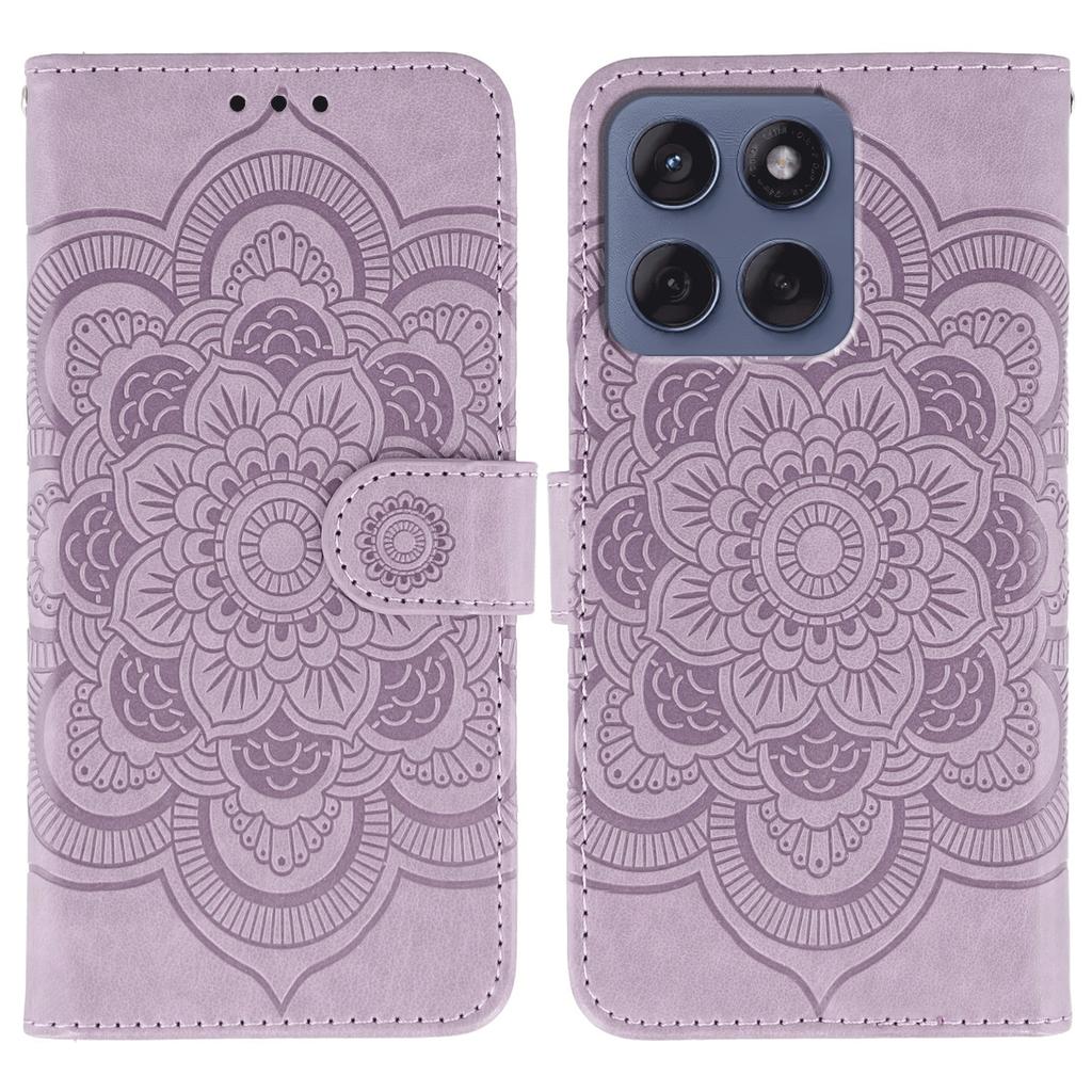 For Motorola Edge 60 Fusion 5G Case PU Leather Mandala Imprinted Design Wallet Phone Cover