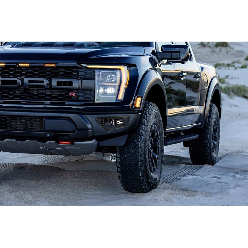 Декоративная накладка на передний бампер автомобиля, рамка противотуманных фар для Ford F150 Raptor 2022 2023, внешние аксессуары, черный ABS