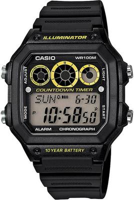 Стандартные цифровые часы Black Overseas Model [Casio] AE-1300WH-1AV мужские [Товары]
