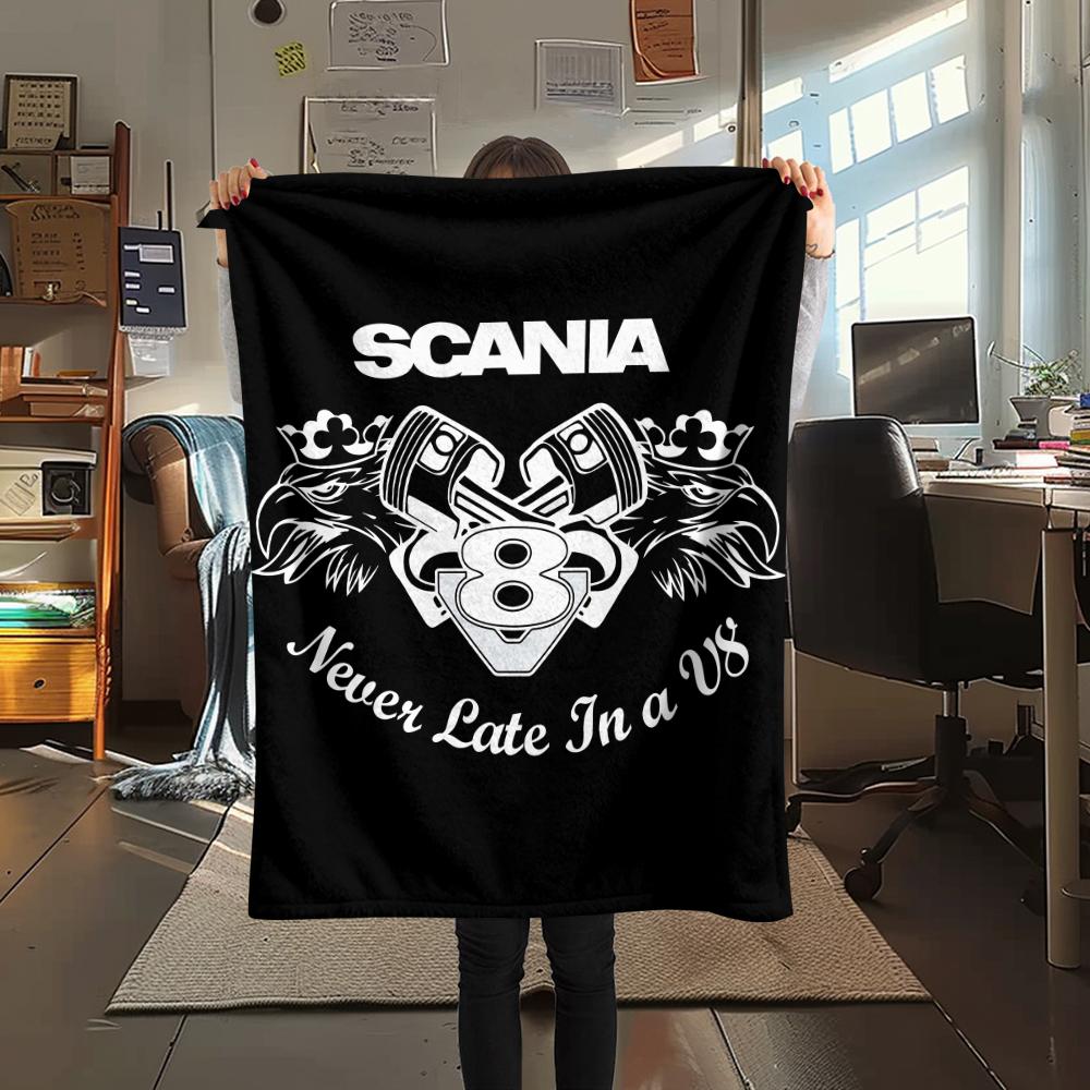 1PC Truck Print Flannel Blanket, High quality All Seasons, Home Decor, Warmth and Comfort, Perfect for Christmas Gifts