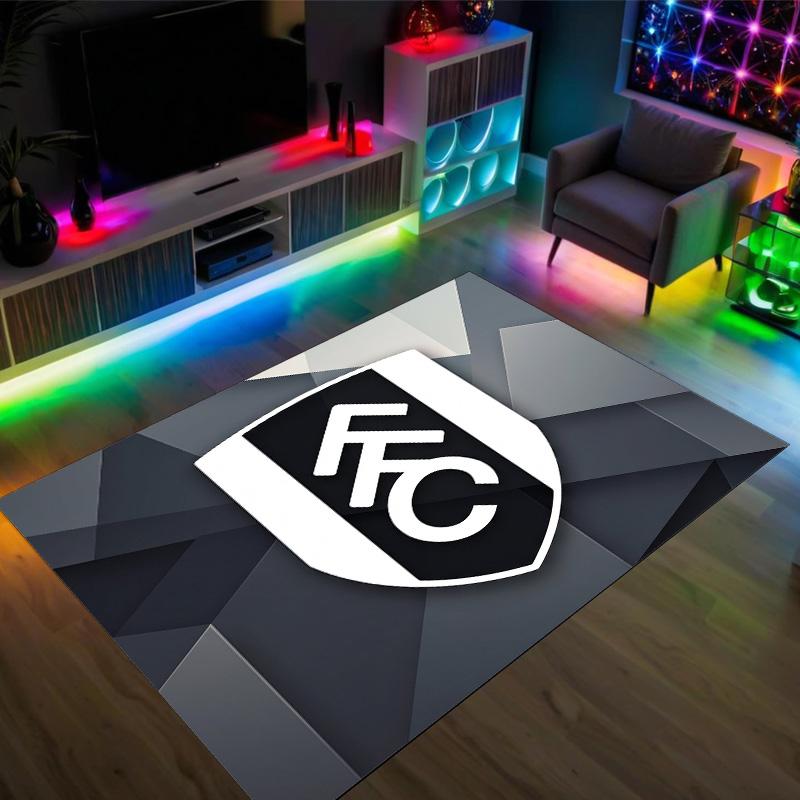 Fulham Football Design Crystal Velvet Carpet Cozy Non?Slip Printed Rug For Bedroom Living Room Entrance