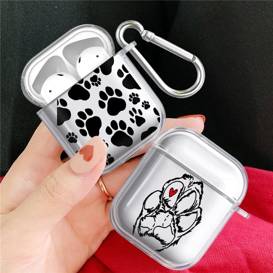 Прозрачные чехлы для наушников Cover Case Для Airpods Pro 2 4 3 Pro2 Pro3 1 Милые отпечатки лапок домашних животных