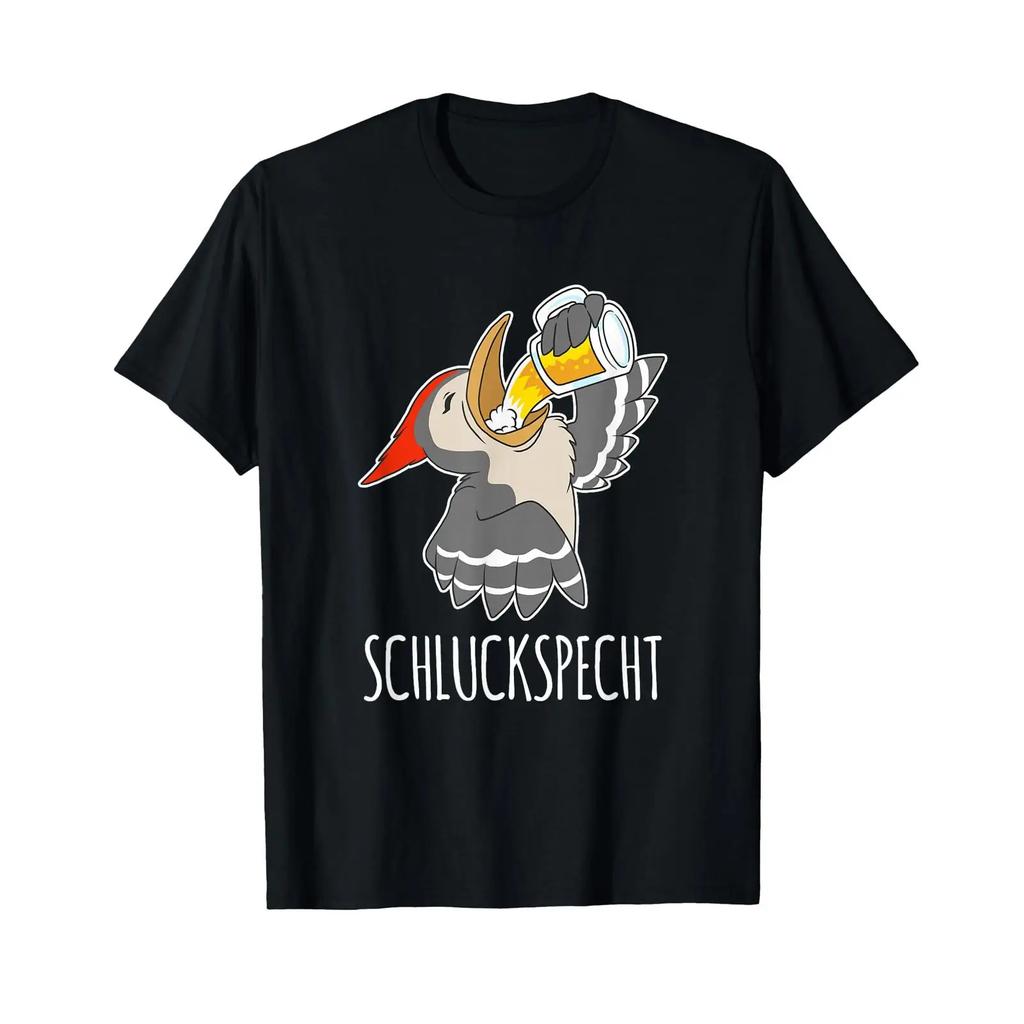 T Shirt With Gerunisex Text Schlckspecht Saufen Trinken Beer Lovers Vintage Fashion Designer Clothes Unisex Graphic