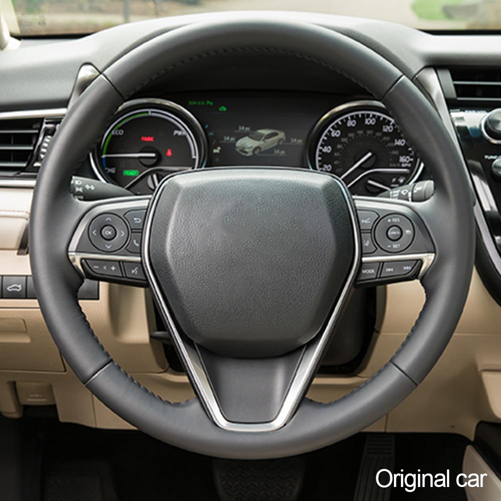 Carbon Fiber Steering Wheel Preforated Leather W Red Stitching For Toyota Camry XV70 Corolla RAV4 Avalon 2018 2020