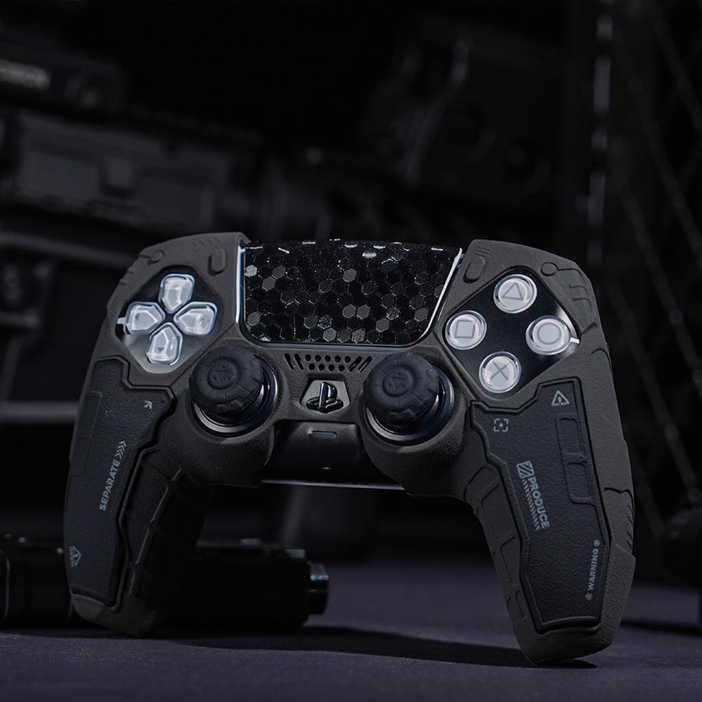 Mecha Matte Silicone Soft Protector Sticker Skin For Sony Dualsense 5 PS5 Controller Case Thumb Stick Grip Cap Cover