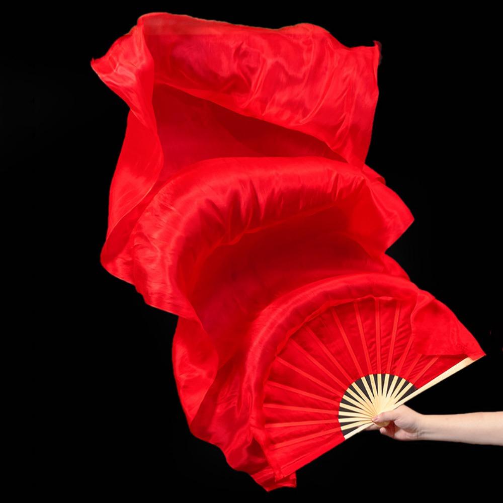 Gradient Color Belly Dancing Fan Multicolors Square Dancing Long Imitation Fan Dance Accessories