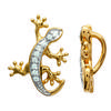 [L4684] - Позолоченный кулон «Саламандра», белое золото - 17x10 мм