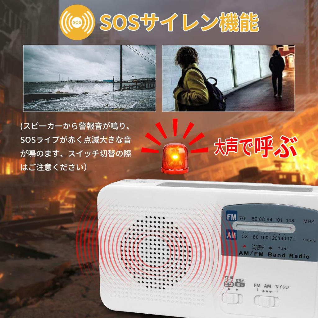Multifunctional Disaster Prevention FM Radio with SOS Disaster Prevention Power Charge Waterproof Waterproof Disaster prevention officer instruction