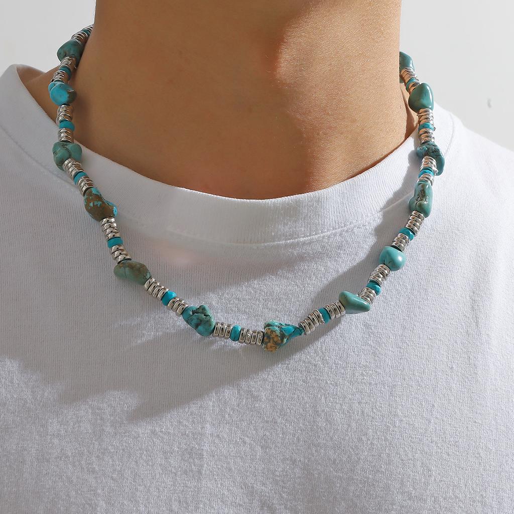 BLINGBAY Женское ожерелье из бисера в стиле бохо, ретро, этническое, бирюзовое, ручная работа, деревянные бусины, нестандартное ожерелье для девочки, подарок на день рождения
