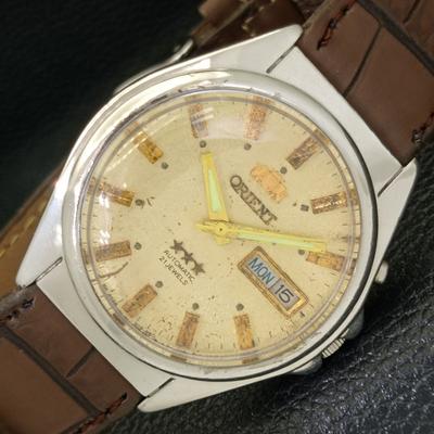 Б/у ORIENT CRYSTAL AUTOMATIC 46941 ЯПОНИЯ МУЖСКИЕ ОРИГИНАЛЬНЫЕ ЧАСЫ С ЦИФЕРБЛАТОМ a432882-2