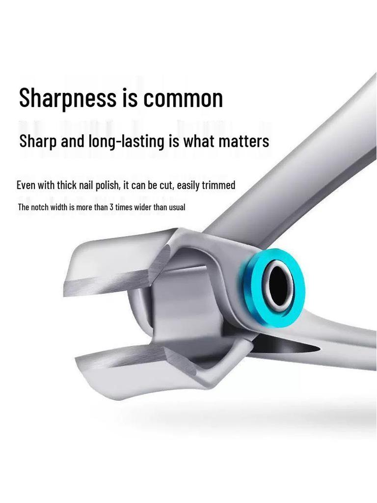 Stainless Steel Wide-Jaw Nail Clippers with Powder Die-Cast Finish for Manicure and Trimming