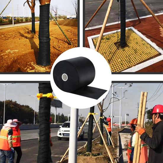 1 рулон черного защитного бинта для ствола дерева, ширина 3,9 дюйма, дышащая защитная пленка для ствола дерева для предотвращения повреждений, сохраняющая растения в тепле