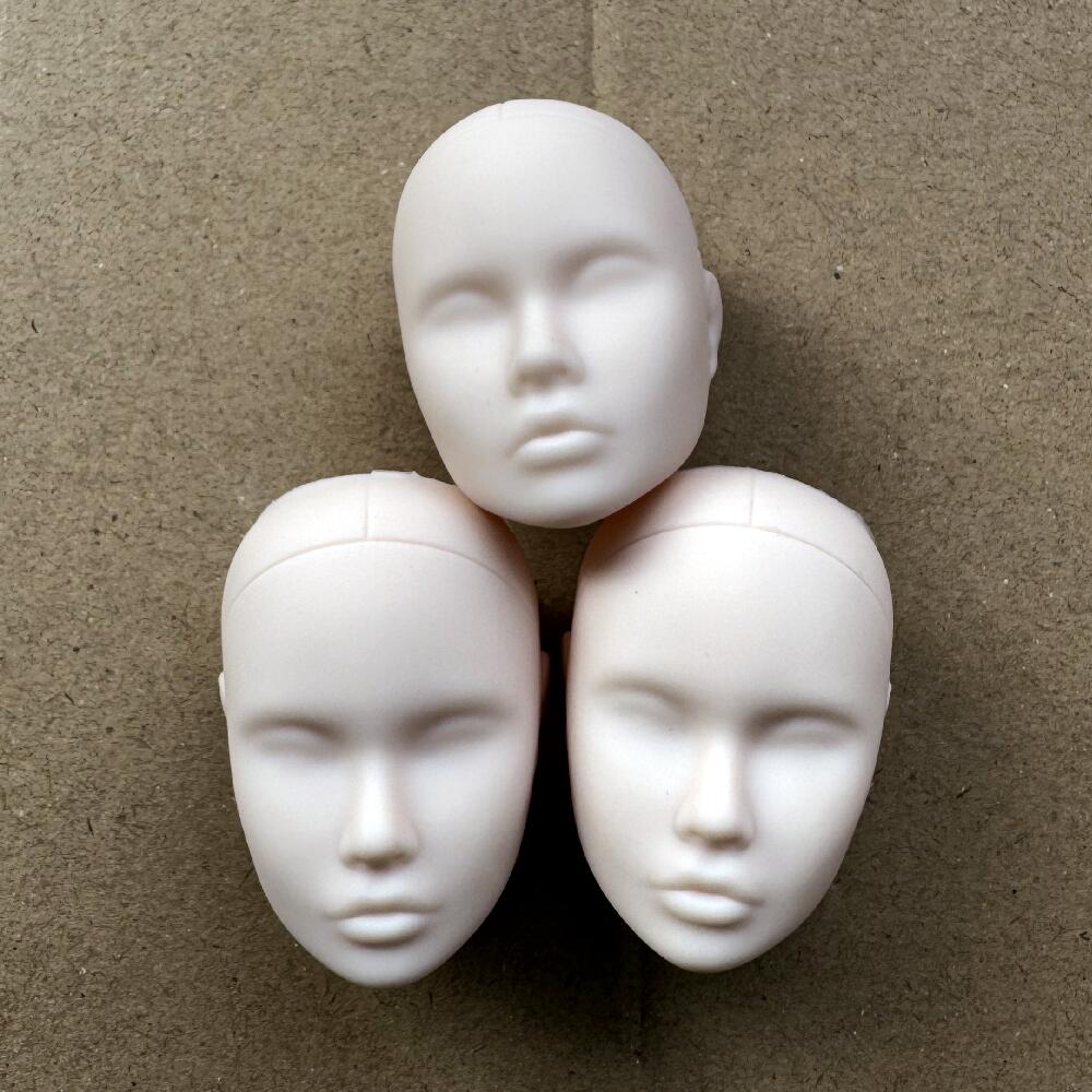 Голова куклы Poppy Blank Face Doll Heads DIY для тренировочного макияжа, лысая, масштаб 1/6, детали для рукоделия и изготовления кукол, кремовый, белый, бежевый тон кожи.